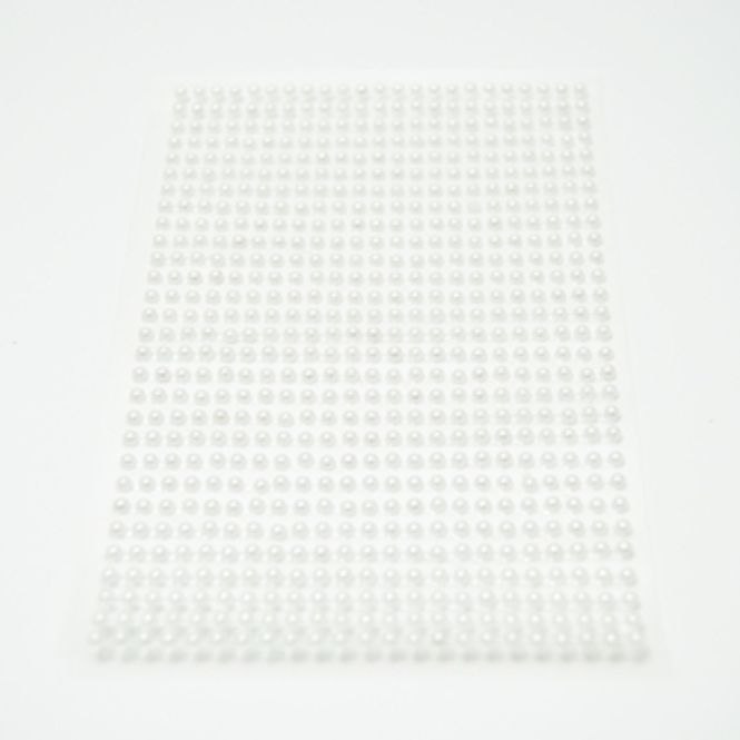 Hovedbilde  stickers perle 3mm hvit