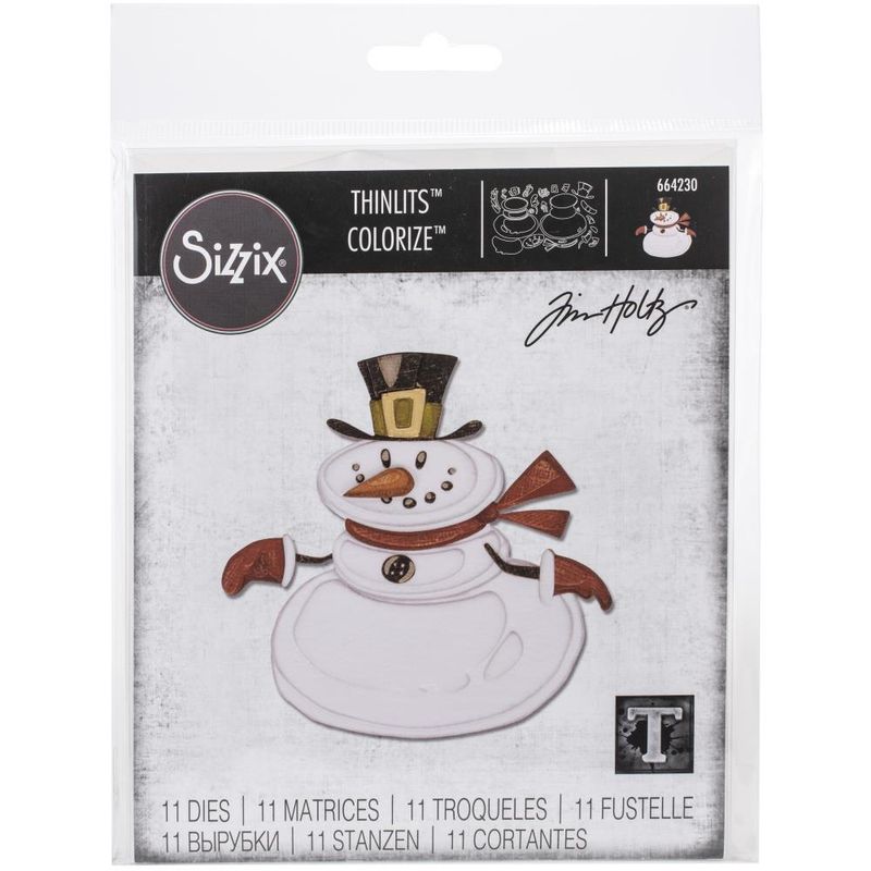 Sizzix Thinlits Dies By Tim Holtz 11/Pkg Mr. Snowman, Colorize