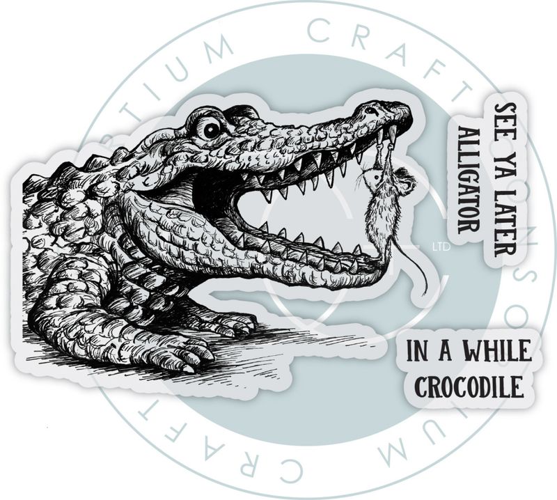 Oliver's Adventures A6 Clear Photopolymer Stamp Set - In a While Crocodile