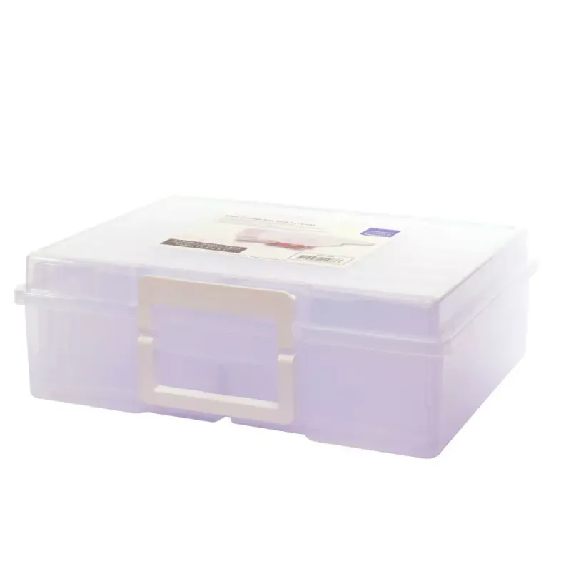 Clear storage box with 16 cases
