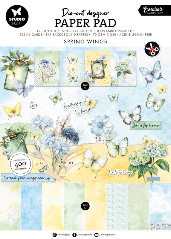 Spring Wings Die-cut Designer Paper Pad 