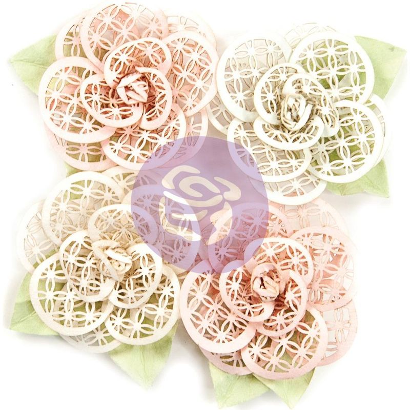 Prima Marketing Poetic Rose Paper Flowers 4/Pkg Beautiful Melody