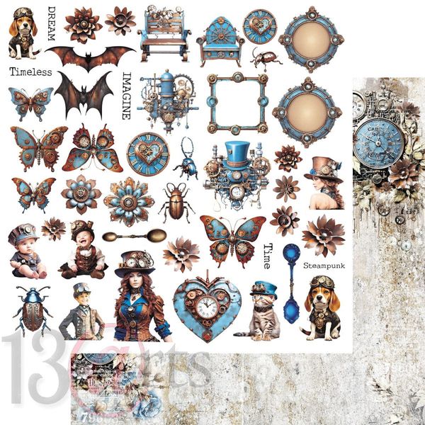 Paper pad VINTAGE IN BLUE 12x12" 