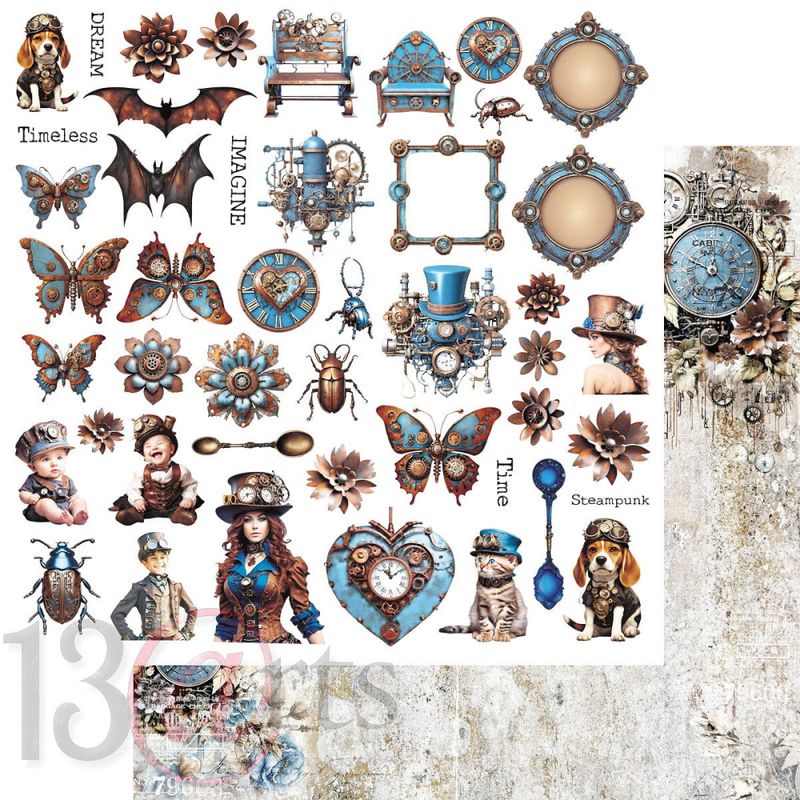 Paper pad VINTAGE IN BLUE 12x12