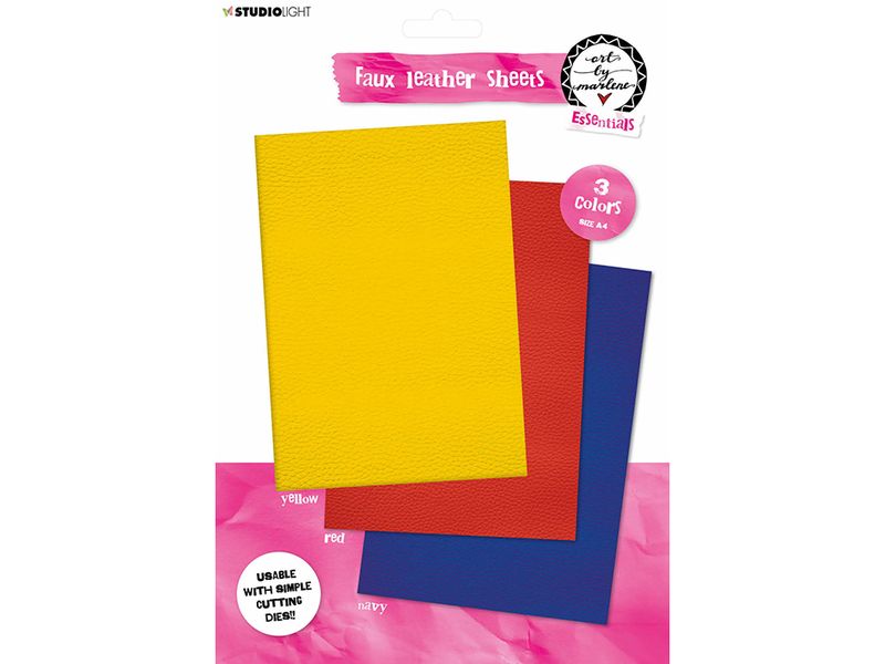 Studio Light Faux Leather Sheets  Yellow/Red/Blue 02