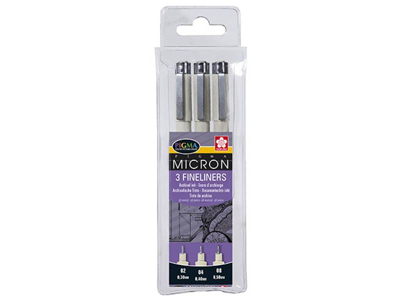Sakura Pigma Micron sett  3stk Sort 