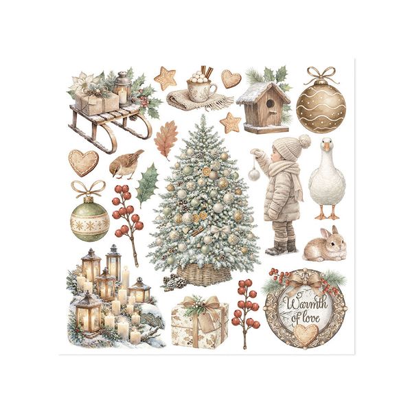 White Christmas Rub-On 15,5x15x5cm Assortment (6pcs) by Cristina Radovan