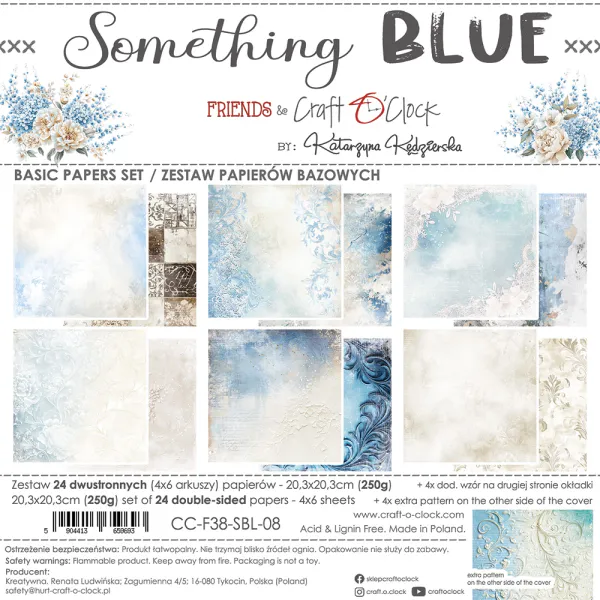 Something Blue - A SET OF PAPERS 20,3x20,3 BASIC