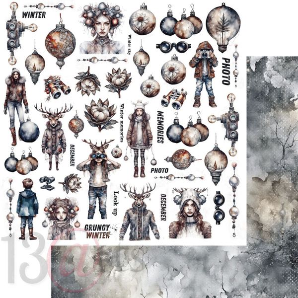 Paper pad GRUNGY WINTER 12x12"