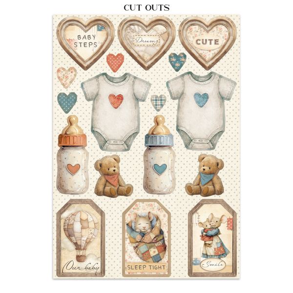 Baby Junk Journal Stickers, Backgrounds, Cut-Outs