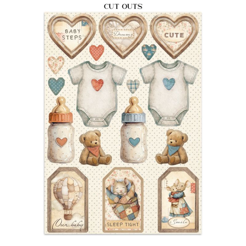Baby Junk Journal Stickers, Backgrounds, Cut-Outs