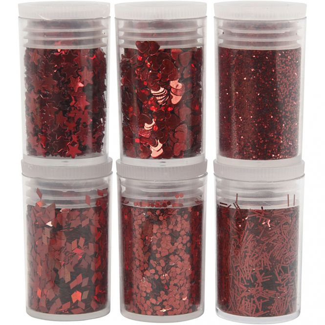 Hovedbilde Metallic glitter, rød