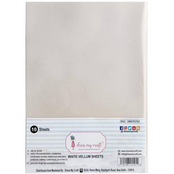Dress My Craft - Vellum 180gsm - White A4