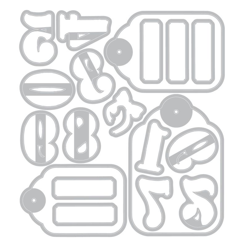 Clear Stamps Set w/Framelit Dies Holiday Tags (26+19pcs) by 49 & Market