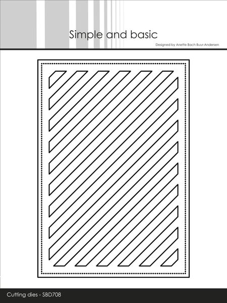 Rectangle Diagonal Striped Panel with Piercing A6 Dies - simple & basic