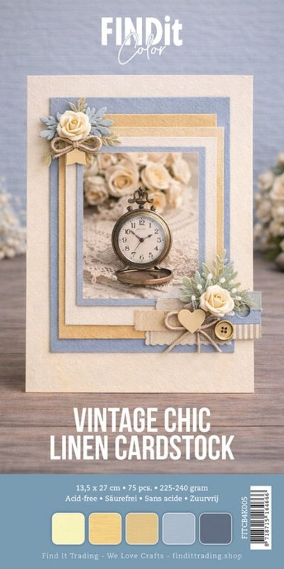 Linen Cardstock 4K Vintage Chic Pack (75pcs) 