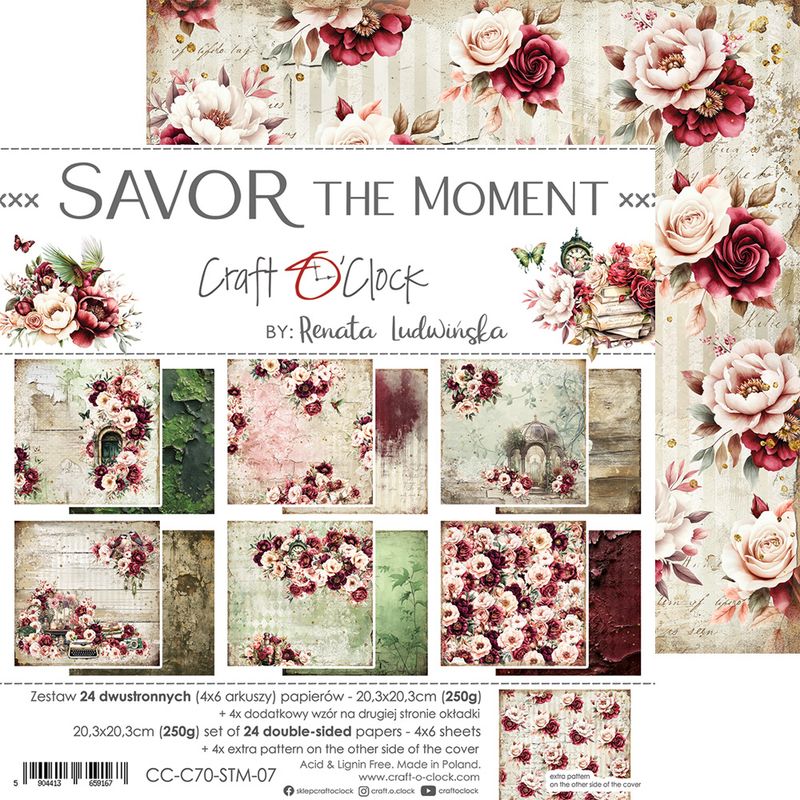 SAVOR THE MOMENT - A SET OF PAPERS 20,3x20,3 