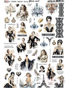 Hovedbilde Stickers A4 Black velvet 