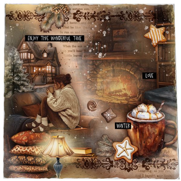 Hot Cocoa 8x8 Inch Collage Paper Pad