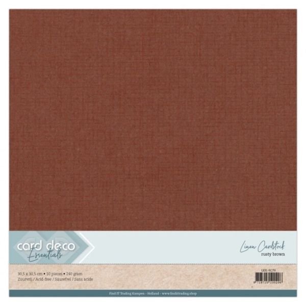 Linen Cardstock - Rusty Brown (10pcs)