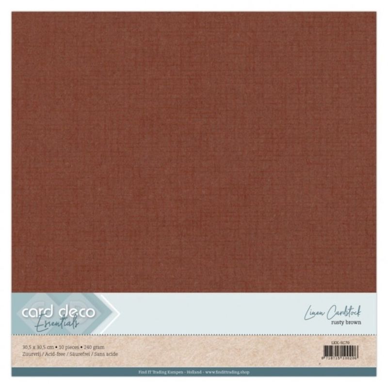 Linen Cardstock - Rusty Brown (10pcs)