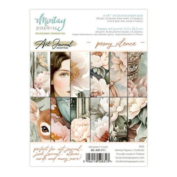 Art Journal Paper Pad 6x8 Inch Peony Silence 