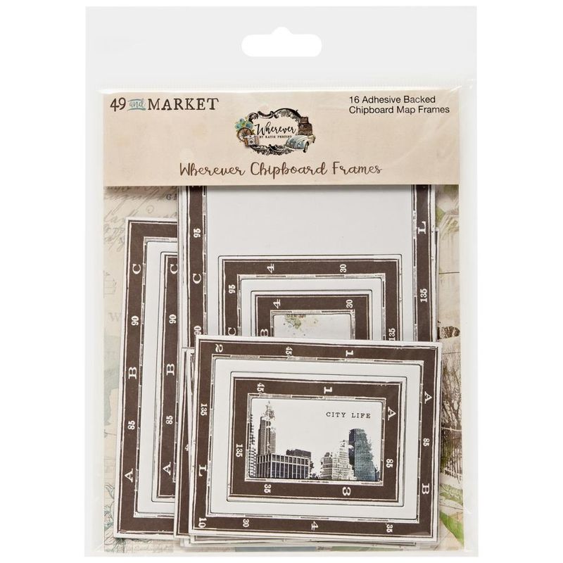  Wherever - Chipboard Set Map Frames