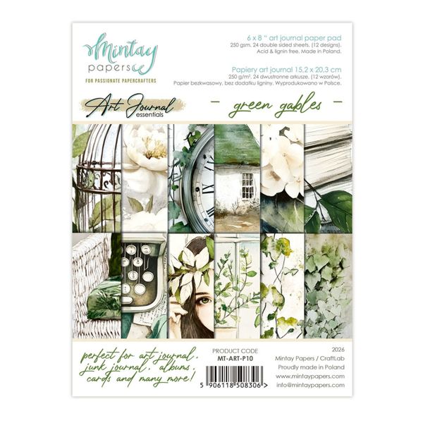 Art Journal Paper Pad 6x8 Inch Green Gables 