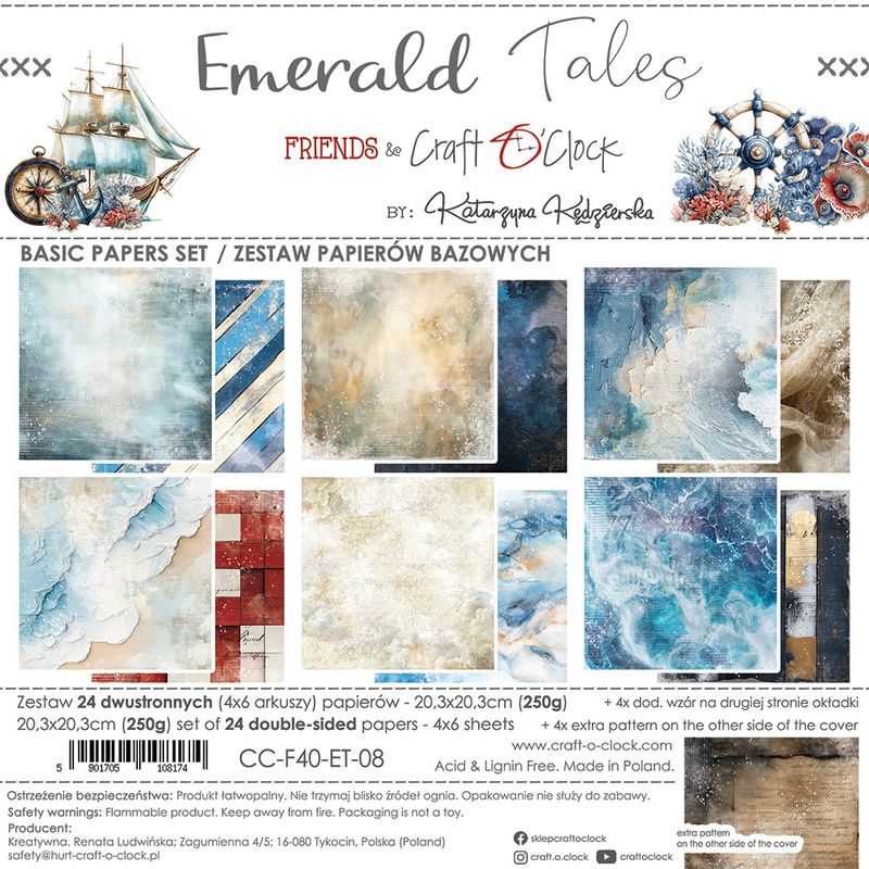 EMERALD TALES - A SET OF PAPERS 20,3X20,3CM - MIX