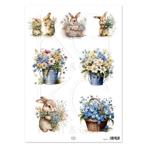 MA1011 Motivark Blomster kanin