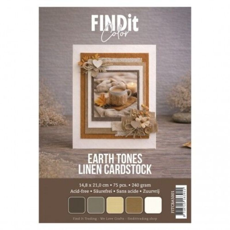 Linen Cardstock A5 Earth Tones (75pcs) 