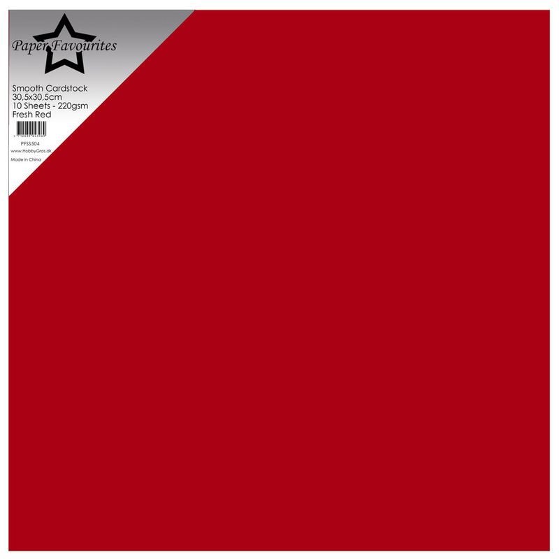 Fresh Red 12x12 Inch Smooth Cardstock 220gsm (10pcs)