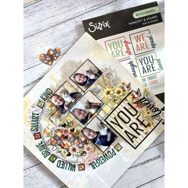 Affirmations - Sizzix Thinlits Die & A5 Stamp Set By 49 & Market 