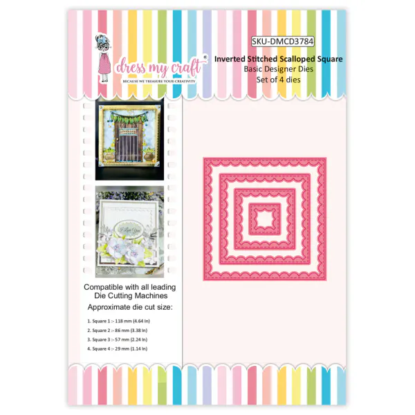 Inverted Stitched Scalloped Square 