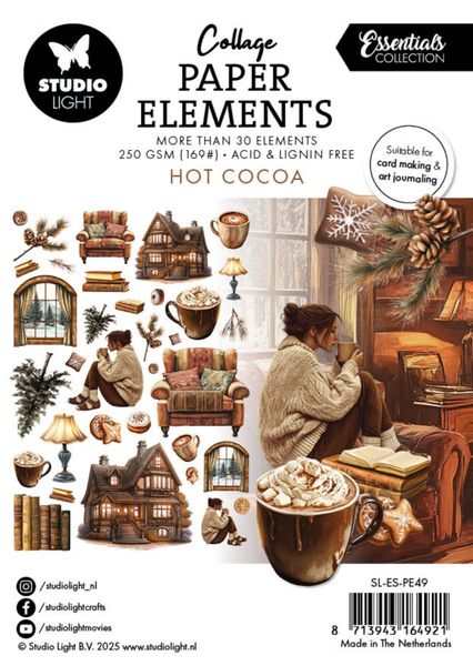 Hot Cocoa Collage Paper Elements