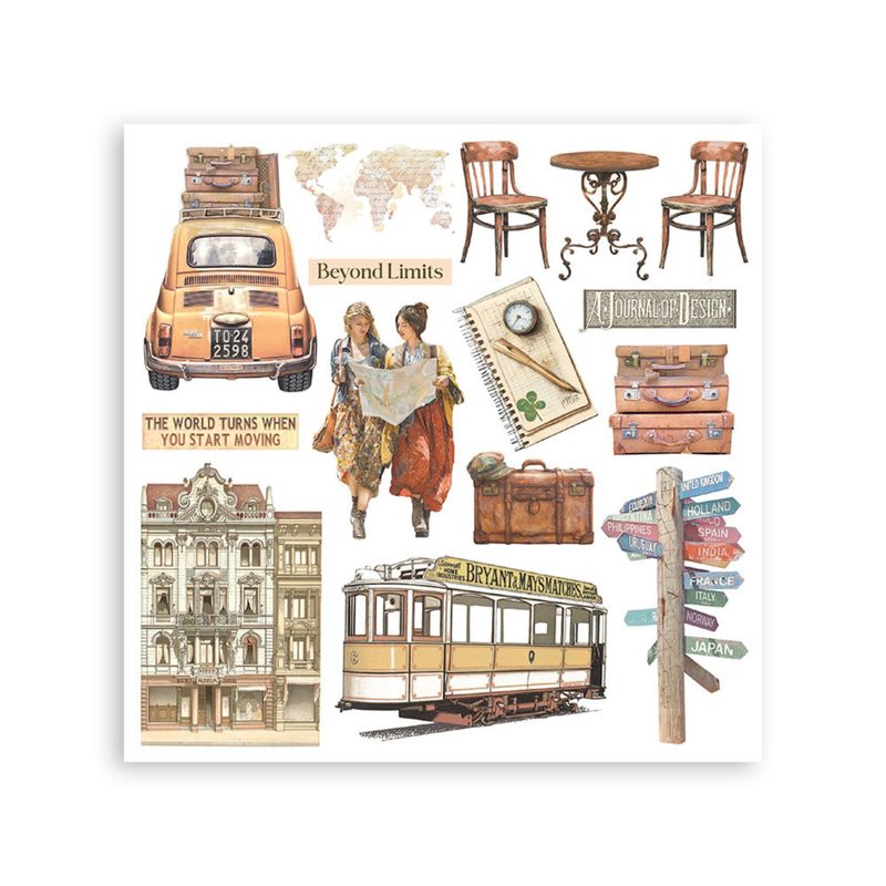 Art of Travelling Rub-On 15,5x15,5cm Assortment (6pcs) 