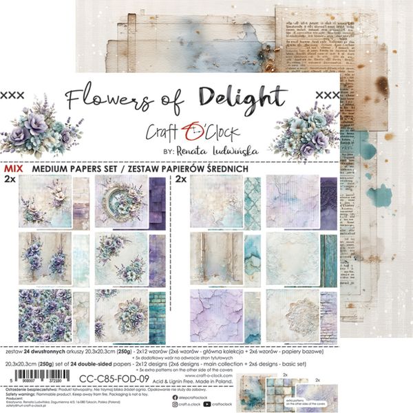 FLOWERS OF DELIGHT -  20,3X20,3CM - MIX