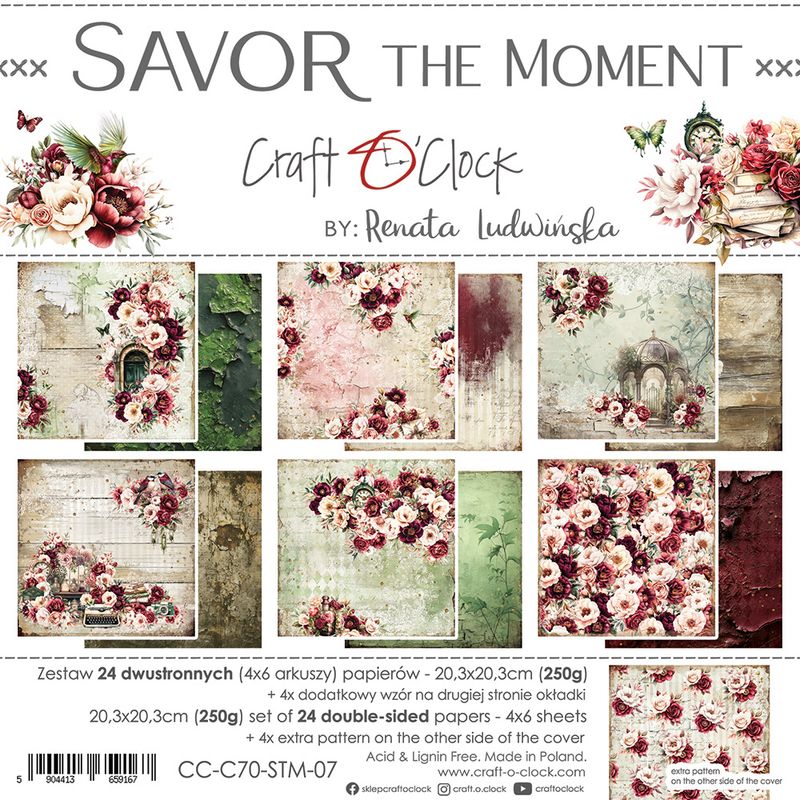 SAVOR THE MOMENT - A SET OF PAPERS 20,3x20,3 