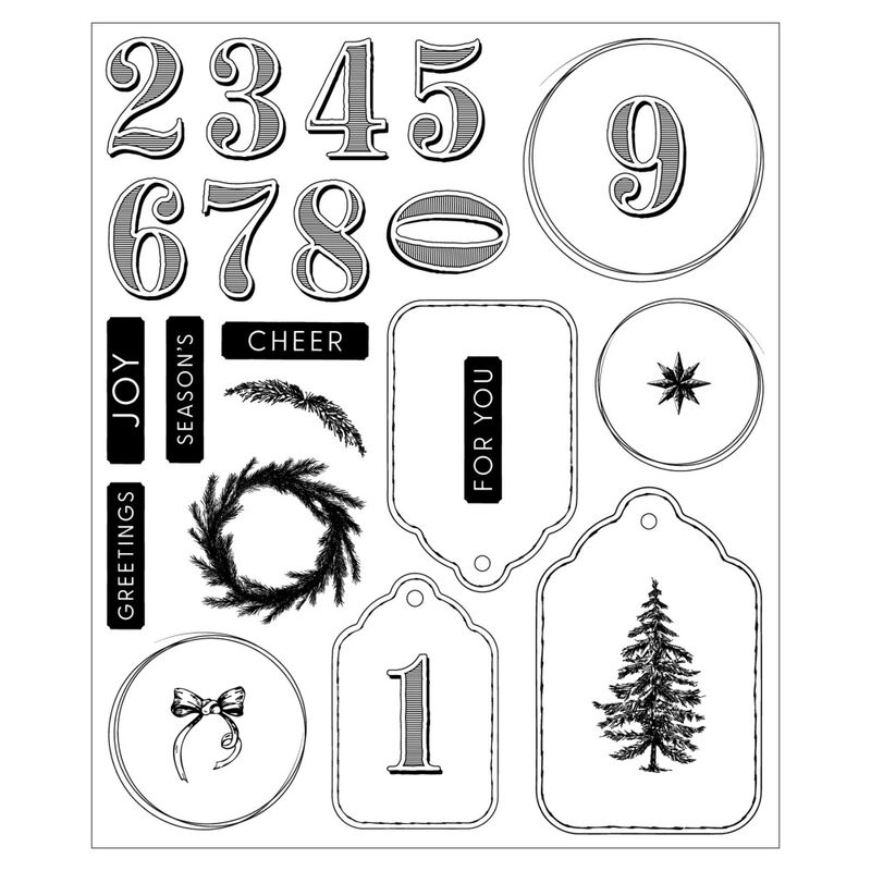 Clear Stamps Set w/Framelit Dies Holiday Tags (26+19pcs) by 49 & Market