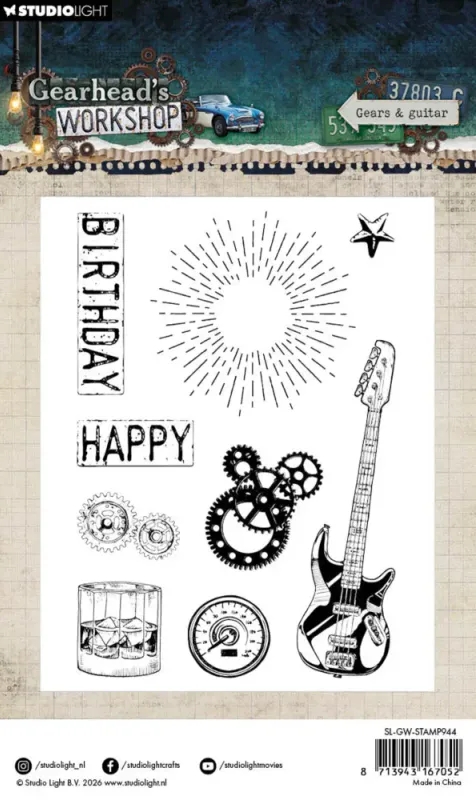 Gearhead's Workshop Clear Stamps Gears & Guitar