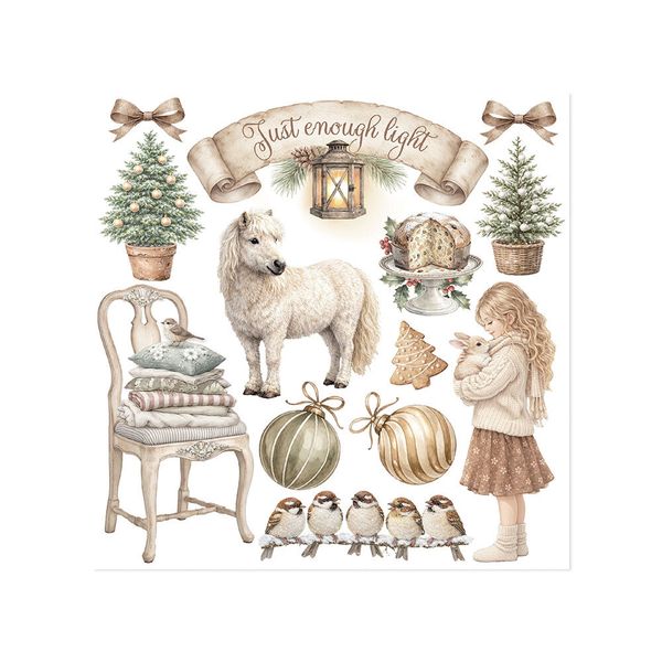 White Christmas Rub-On 15,5x15x5cm Assortment (6pcs) by Cristina Radovan