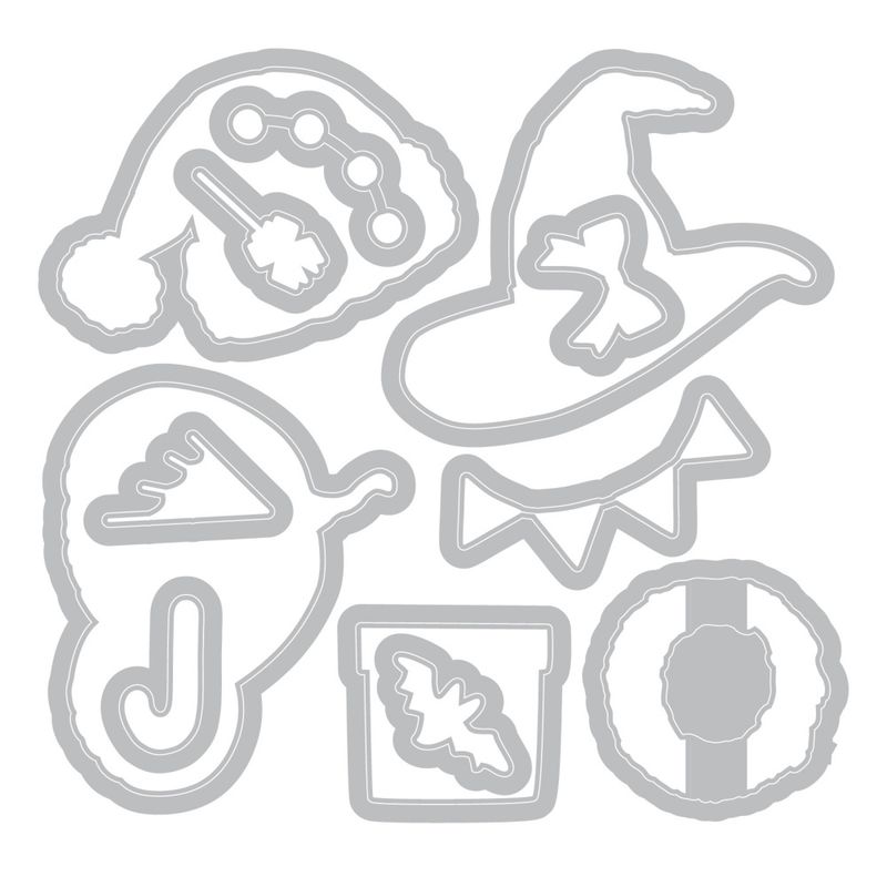 Clear Stamps Set w/Framelit Dies Holiday Drop (13+12pcs) by 49 & Market