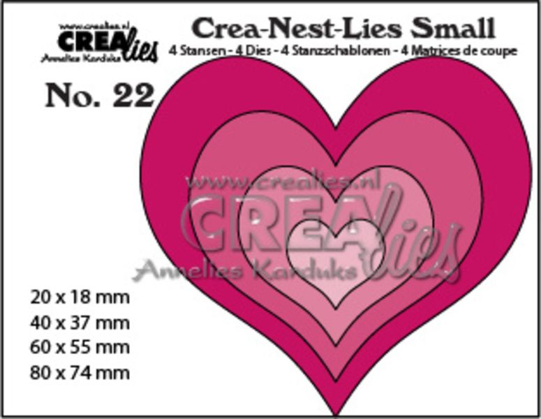 Crea-Nest-Lies Small Dies No. 22 Hearts 