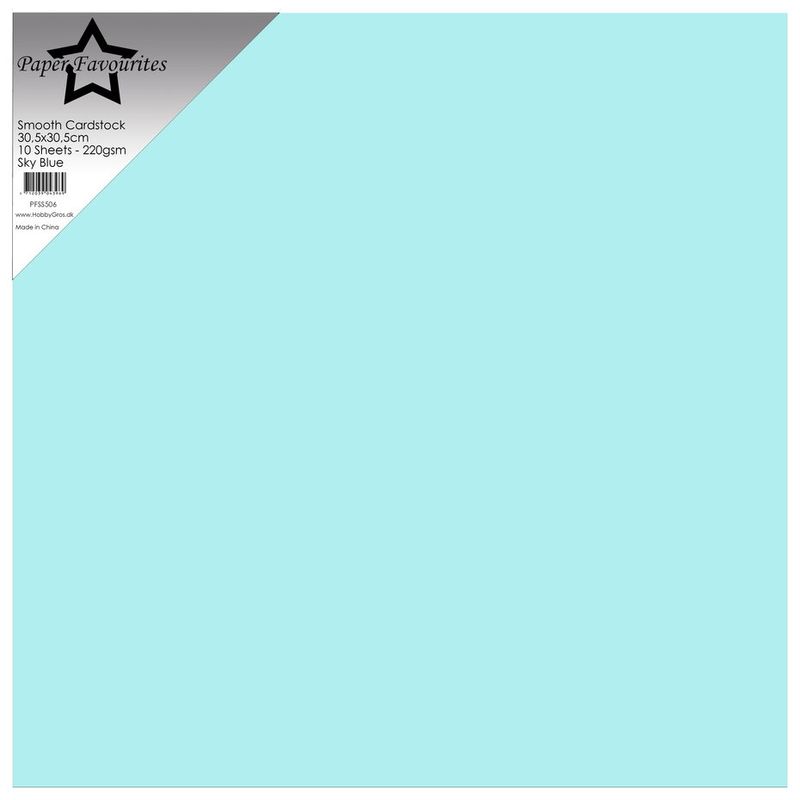 Sky Blue 12x12 Inch Smooth Cardstock 220gsm (10pcs)