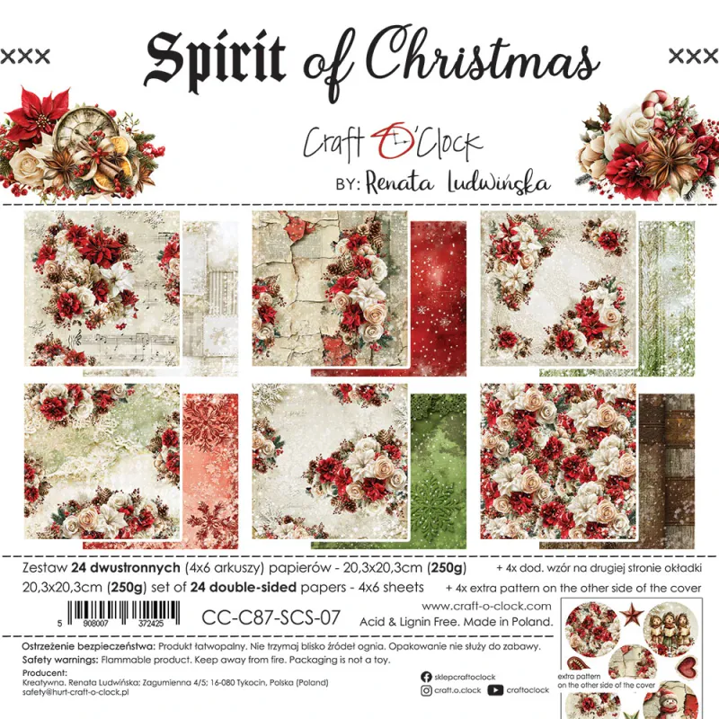 Craft O'Clock - Spirit Of Christmas - Paper Pad - 8x8