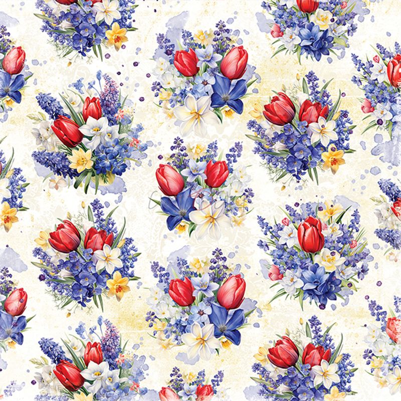 TULIP LOVE - A SET OF PAPERS 15,25X15,25CM