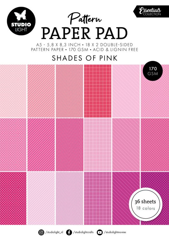 Pattern Paper Pad - Shades Of Pink Essentials A5 
