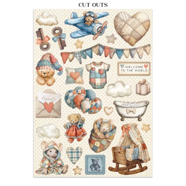 Baby Junk Journal Stickers, Backgrounds, Cut-Outs