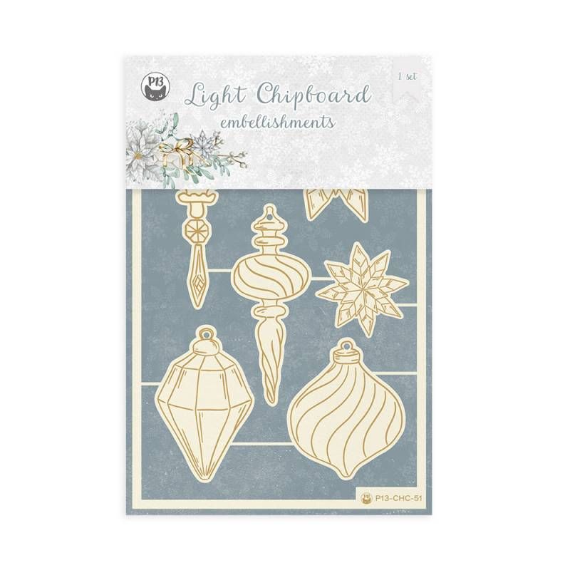LIGHT CHIPBOARD EMBELLISHMENTS CHRISTMAS CHARM 08