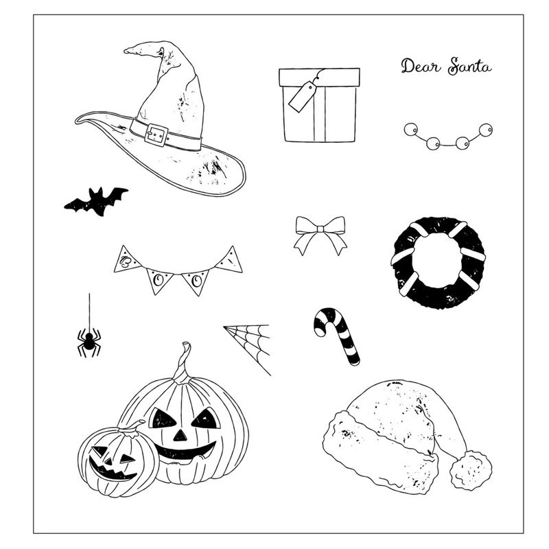 Clear Stamps Set w/Framelit Dies Holiday Drop (13+12pcs) by 49 & Market
